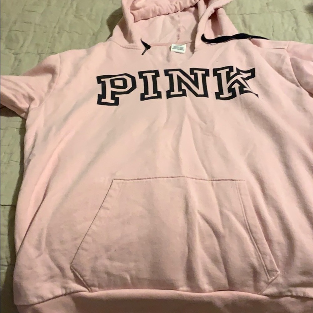Pink crew neck hoodie